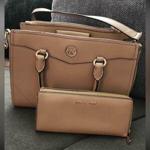 Michael Kors Brown Satchel and Wallet Set